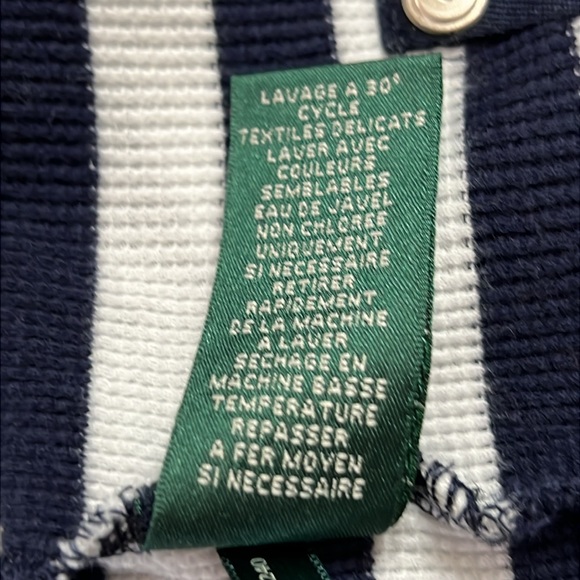 LRL Ralph Lauren Navy Blue White Stripe Stretch Waffle Knit Hoodie Sz LP EUC - Picture 7 of 11